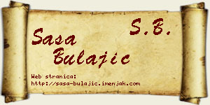 Saša Bulajić vizit kartica
